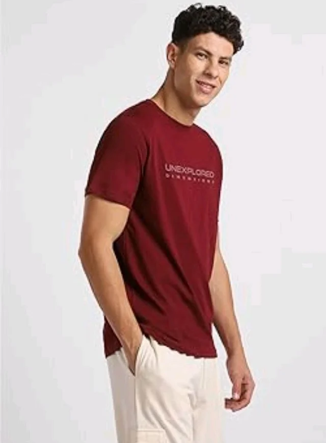 Nobero 100% Cotton T Shirts for Men Stylish | Regular Fit | Graphic Printed T Shirts for Men 180 GSM Combed Cotton | Round Neck Half Sleeve
- L