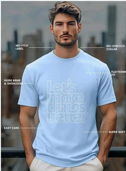 Nobero 100% Cotton T Shirts for Men Stylish | Regular Fit | Graphic Printed T Shirts for Men 180 GSM Combed Cotton | Round Neck Half Sleeve
- 2XL