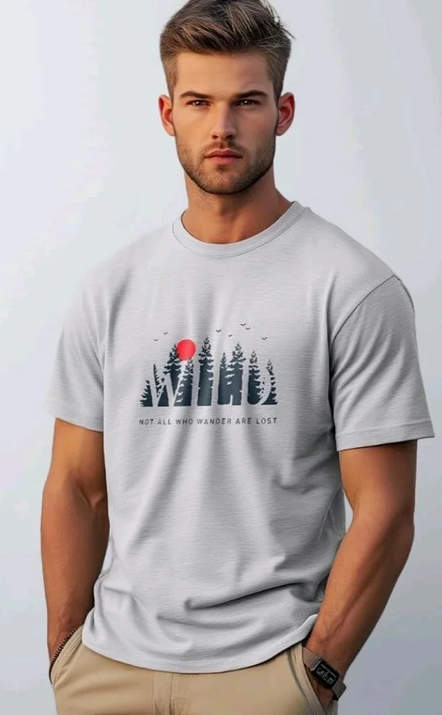 Nobero 100% Cotton T Shirts for Men Stylish | Regular Fit | Graphic Printed T Shirts for Men 180 GSM Combed Cotton | Round Neck Half Sleeve
- L