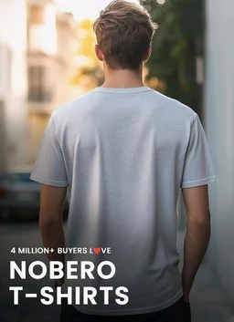 Nobero 100% Cotton T Shirts for Men Stylish | Regular Fit | Graphic Printed T Shirts for Men 180 GSM Combed Cotton | Round Neck Half Sleeve
- L