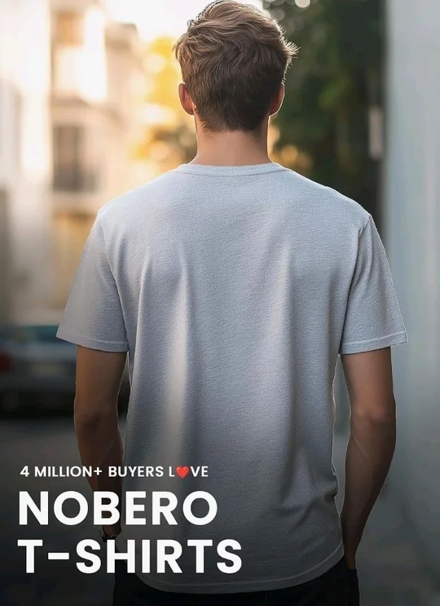 Nobero 100% Cotton T Shirts for Men Stylish | Regular Fit | Graphic Printed T Shirts for Men 180 GSM Combed Cotton | Round Neck Half Sleeve
- L