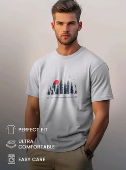 Nobero 100% Cotton T Shirts for Men Stylish | Regular Fit | Graphic Printed T Shirts for Men 180 GSM Combed Cotton | Round Neck Half Sleeve
- L