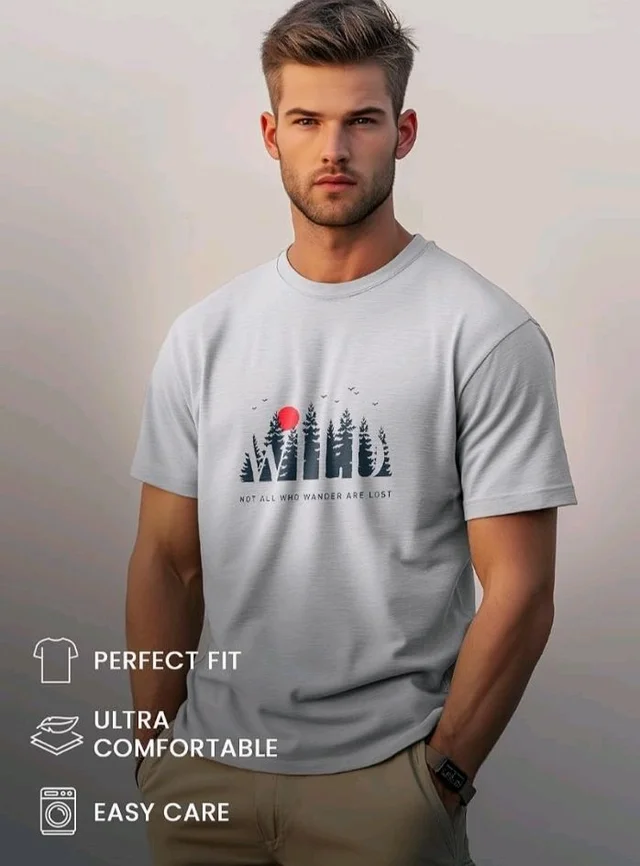 Nobero 100% Cotton T Shirts for Men Stylish | Regular Fit | Graphic Printed T Shirts for Men 180 GSM Combed Cotton | Round Neck Half Sleeve
- L