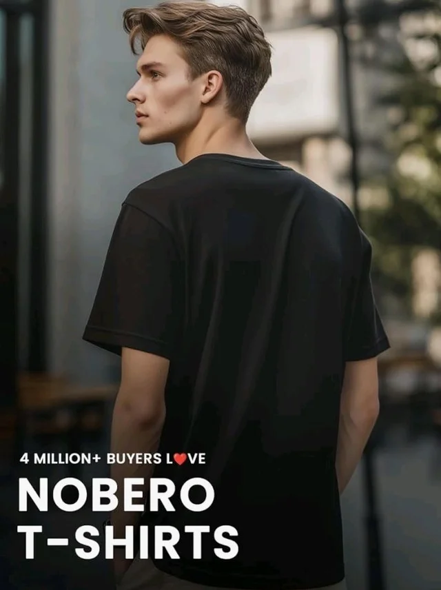 Nobero 100% Cotton T Shirts for Men Stylish | Regular Fit | Graphic Printed T Shirts for Men 180 GSM Combed Cotton | Round Neck Half Sleeve
- S