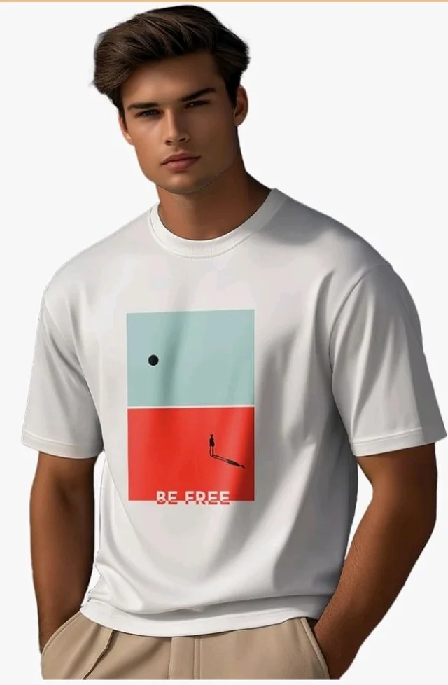 Nobero 100% Cotton T Shirts for Men Stylish | Regular Fit | Graphic Printed T Shirts for Men 180 GSM Combed Cotton | Round Neck Half Sleeve
- L