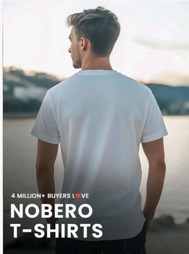 Nobero 100% Cotton T Shirts for Men Stylish | Regular Fit | Graphic Printed T Shirts for Men 180 GSM Combed Cotton | Round Neck Half Sleeve
- L