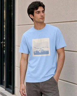 Nobero 100% Cotton T Shirts for Men Stylish | Regular Fit | Graphic Printed T Shirts for Men 180 GSM Combed Cotton | Round Neck Half Sleeve
- S