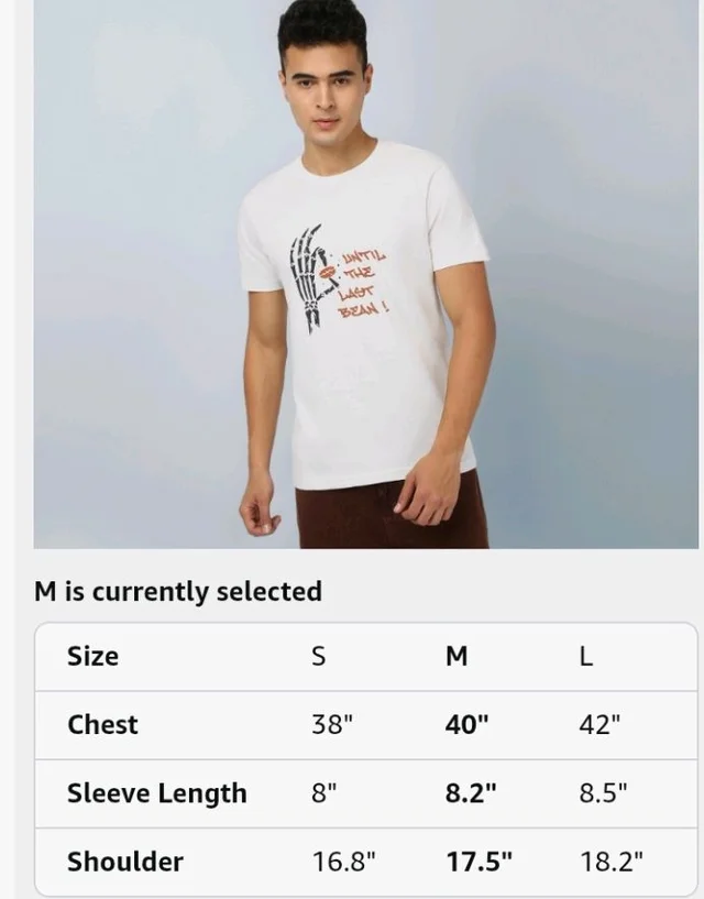 Bewakoof Men's Graphic Print Regular Fit Half Sleeve Round Neck Pure Cotton T-Shirt
- S