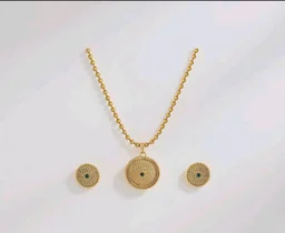 Rubans Necklace Set Gold Plated Green Golden Beaded Traditional Gift for Women and Girls Festive Wedding Ethnic