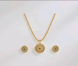 Rubans Necklace Set Gold Plated Green Golden Beaded Traditional Gift for Women and Girls Festive Wedding Ethnic