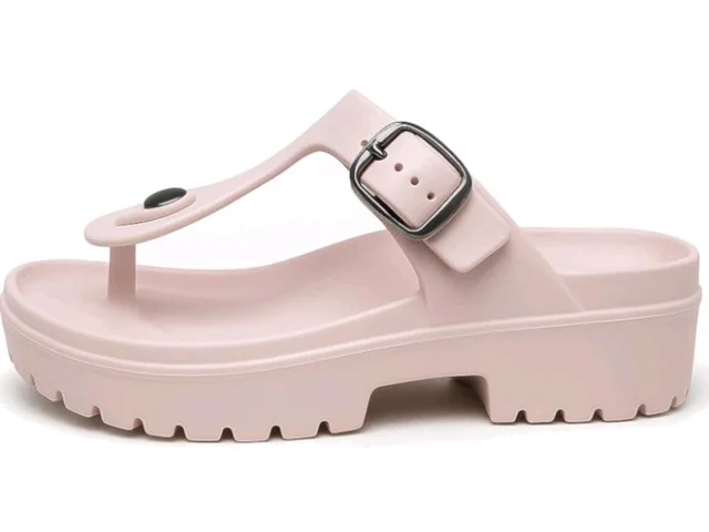 ORTHO JOY Orthopedic Arch Support Sandals for Women – Comfort Slip-On Toe Post Slides with Adjustable Strap & Cushion Sole