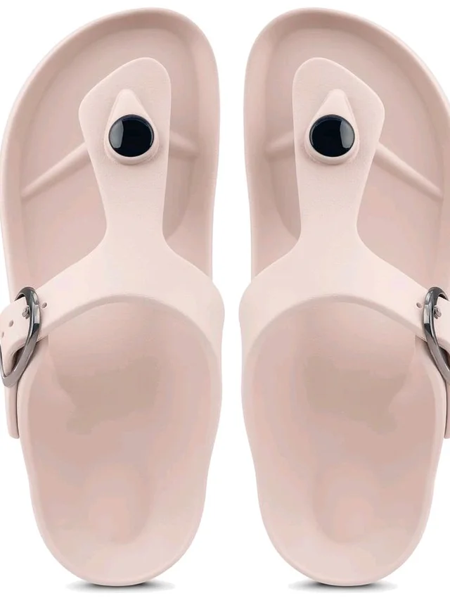 ORTHO JOY Orthopedic Arch Support Sandals for Women – Comfort Slip-On Toe Post Slides with Adjustable Strap & Cushion Sole