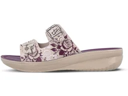 WALKAROO Slip-on Sandals for Women|Lightweight PU Wedge Sole, Comfortable Sandal|Walking, Shopping, Travel, Casual Wear Sandal-WLR74019-Plum - 7