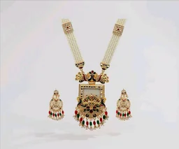 1
Bridal Rani Haar Kundan Necklace Set for Women | Traditional Long Pearl Jewelry with Earrings |Ethnic Indian Wedding Jewelry Set – OSSP-0529-IGMC NKER