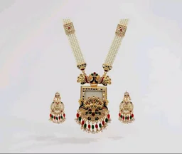 1
Bridal Rani Haar Kundan Necklace Set for Women | Traditional Long Pearl Jewelry with Earrings |Ethnic Indian Wedding Jewelry Set – OSSP-0529-IGMC NKER