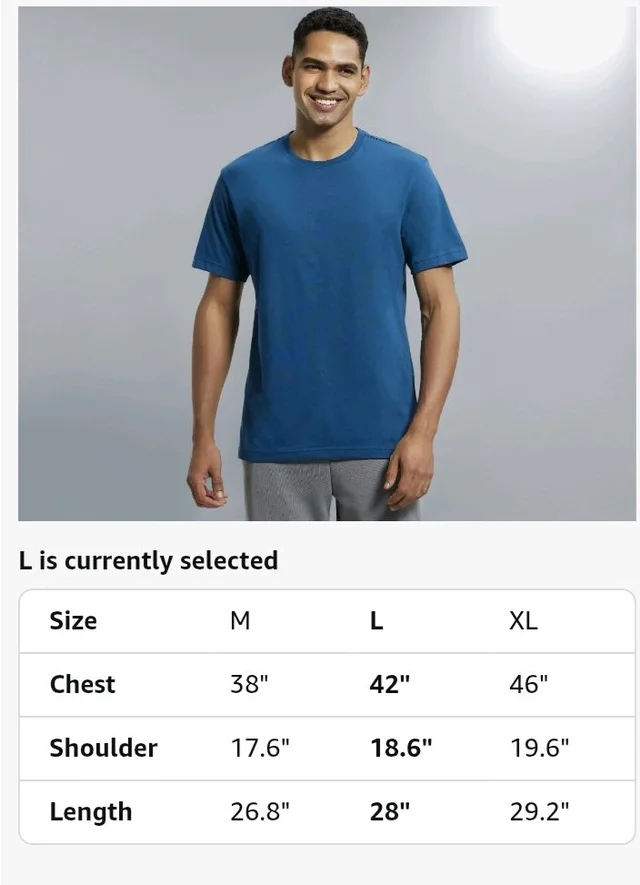 Jockey 2714 Men Super Combed Cotton Rich Round Neck Half Sleeve Regular Fit T-Shirt - S