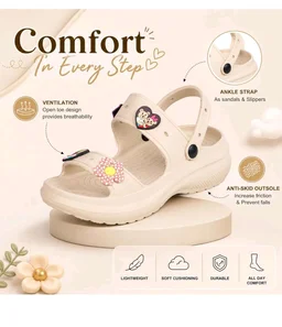 TRASE Double Strap Clogs Sandals for Women | Daily Use Slippers with Adjustable Back Strap | Comfortable Lightweight Waterproof Anti Skid Casual Flip Flops
- 9