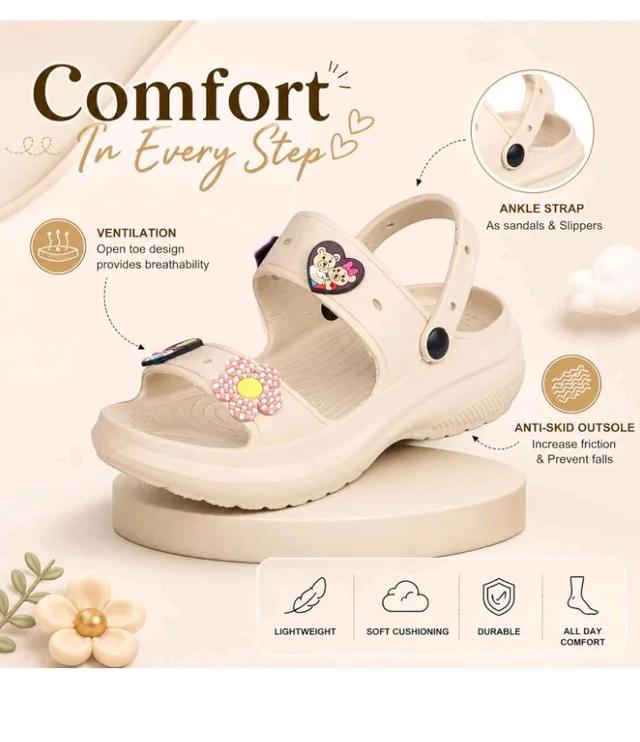TRASE Double Strap Clogs Sandals for Women | Daily Use Slippers with Adjustable Back Strap | Comfortable Lightweight Waterproof Anti Skid Casual Flip Flops
- 9