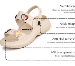TRASE Double Strap Clogs Sandals for Women | Daily Use Slippers with Adjustable Back Strap | Comfortable Lightweight Waterproof Anti Skid Casual Flip Flops
- 9