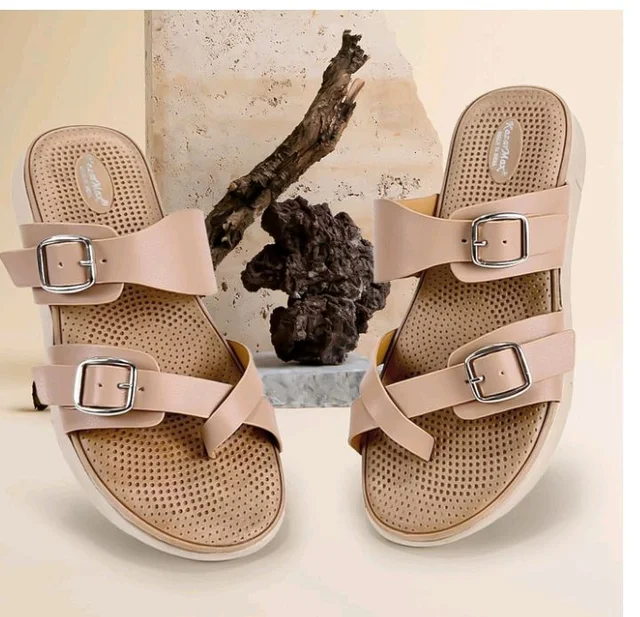 KazarMax Women Magnolia Lightweight Double Strap | Cushioned | Bounce Back | Comfortable Flat Sandals
- 6
