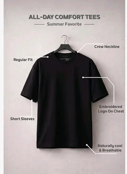 Van Heusen Men’s Crew Neck T-Shirt – Soft & Breathable Cotton | Regular Fit | Comfortable Everyday Casual Wear | Short Sleeves | Summer Favorite |Solid Colors | Style 60052|Available in Pack of 1 & 2 - S