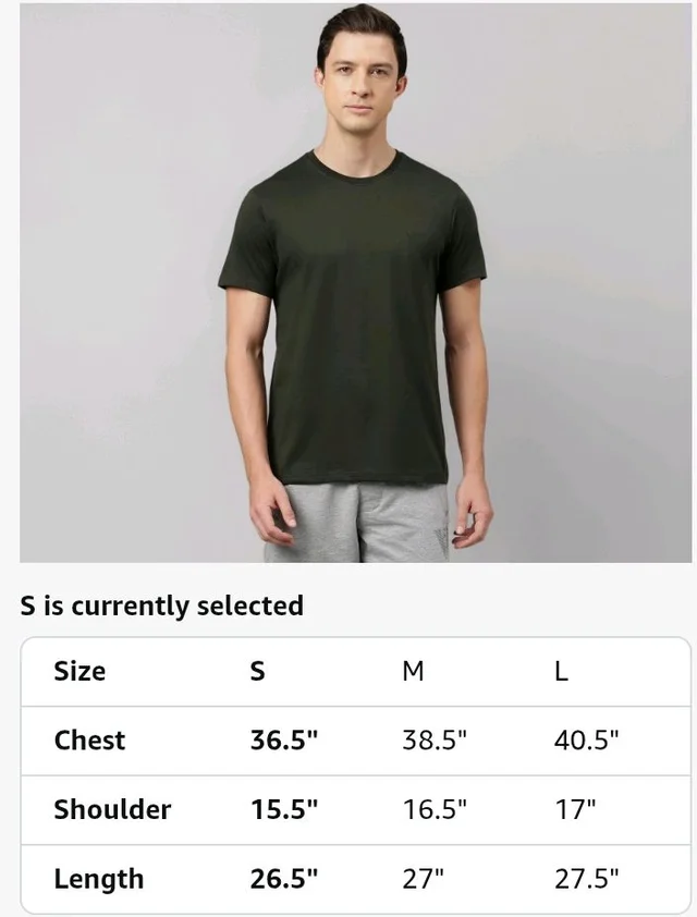 Van Heusen Men’s Crew Neck T-Shirt – Soft & Breathable Cotton | Regular Fit | Comfortable Everyday Casual Wear | Short Sleeves | Summer Favorite |Solid Colors | Style 60052|Available in Pack of 1 & 2
- M