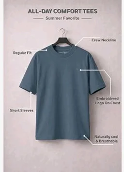 Van Heusen Men’s Crew Neck T-Shirt – Soft & Breathable Cotton | Regular Fit | Comfortable Everyday Casual Wear | Short Sleeves | Summer Favorite |Solid Colors | Style 60052|Available in Pack of 1 & 2
- M