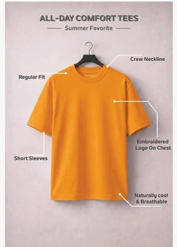 Van Heusen Men’s Crew Neck T-Shirt – Soft & Breathable Cotton | Regular Fit | Comfortable Everyday Casual Wear | Short Sleeves | Summer Favorite |Solid Colors | Style 60052|Available in Pack of 1 & 2
- M
