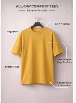 Van Heusen Men’s Crew Neck T-Shirt – Soft & Breathable Cotton | Regular Fit | Comfortable Everyday Casual Wear | Short Sleeves | Summer Favorite |Solid Colors | Style 60052|Available in Pack of 1 & 2
- S