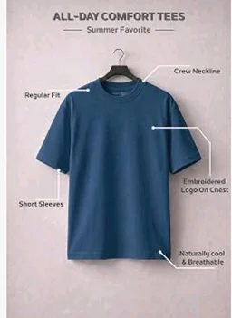 Van Heusen Men’s Crew Neck T-Shirt – Soft & Breathable Cotton | Regular Fit | Comfortable Everyday Casual Wear | Short Sleeves | Summer Favorite |Solid Colors | Style 60052|Available in Pack of 1 & 2
- M