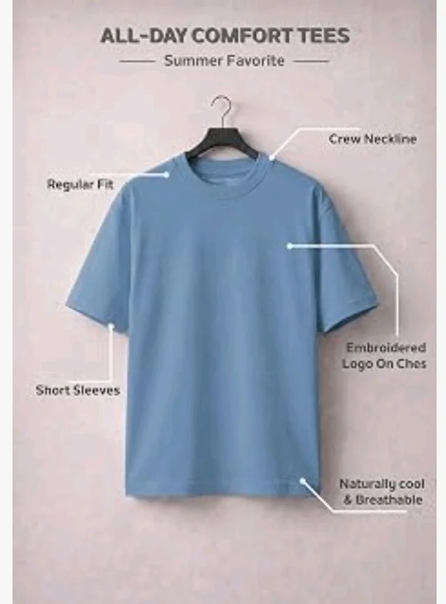 Van Heusen Men’s Crew Neck T-Shirt – Soft & Breathable Cotton | Regular Fit | Comfortable Everyday Casual Wear | Short Sleeves | Summer Favorite |Solid Colors | Style 60052|Available in Pack of 1 & 2
- M