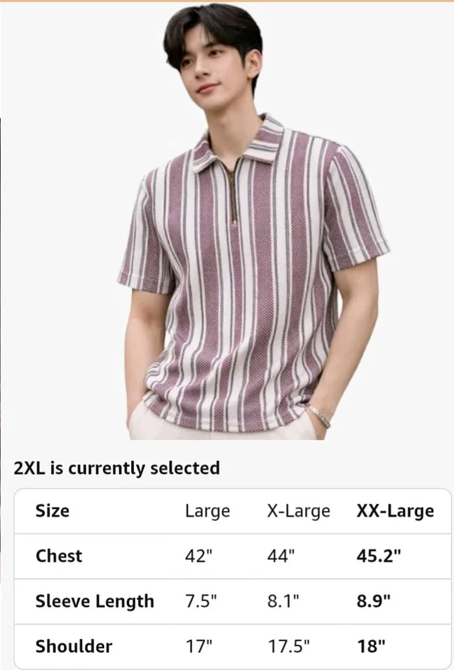 London Hills Men’s Loose Fit Half Sleeve Vertical Striped Polo T-Shirt with Zip Collar | Premium Polyester Fabric | T Shirt for Man | Tshirt | Shirts Men | Tshirt for Man | Men T-Shirts - M