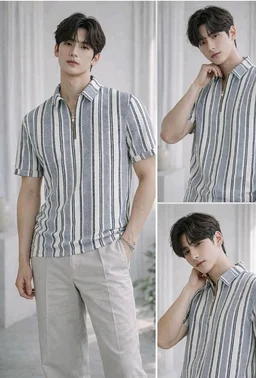 London Hills Men’s Loose Fit Half Sleeve Vertical Striped Polo T-Shirt with Zip Collar | Premium Polyester Fabric | T Shirt for Man | Tshirt | Shirts Men | Tshirt for Man | Men T-Shirts
- 2XL