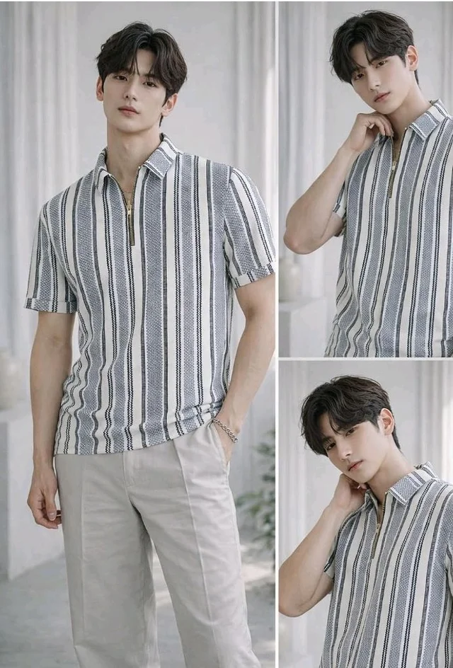 London Hills Men’s Loose Fit Half Sleeve Vertical Striped Polo T-Shirt with Zip Collar | Premium Polyester Fabric | T Shirt for Man | Tshirt | Shirts Men | Tshirt for Man | Men T-Shirts
- 2XL
