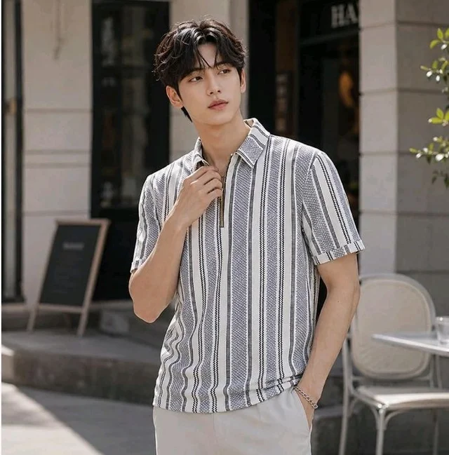 London Hills Men’s Loose Fit Half Sleeve Vertical Striped Polo T-Shirt with Zip Collar | Premium Polyester Fabric | T Shirt for Man | Tshirt | Shirts Men | Tshirt for Man | Men T-Shirts
- 2XL