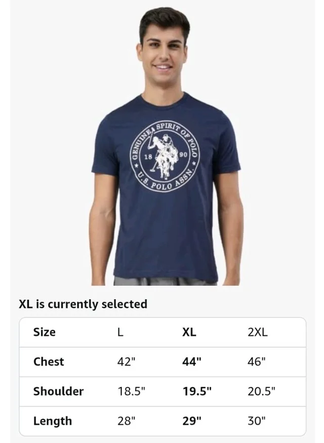 U.S. Polo ASSN. Men's I643 Comfort Fit Printed Lounge Cotton T-Shirt
- S