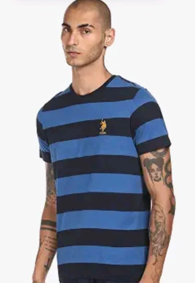 U.S. Polo ASSN. Men's I688 Crew Neck Striped Lounge T-Shirt
- M