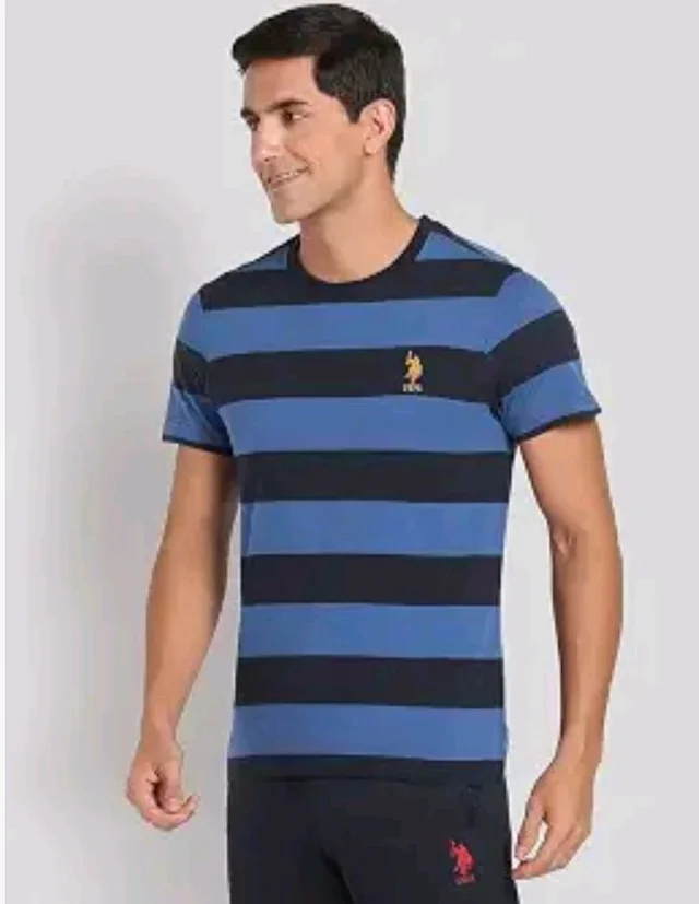 U.S. Polo ASSN. Men's I688 Crew Neck Striped Lounge T-Shirt
- M