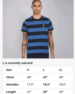 U.S. Polo ASSN. Men's I688 Crew Neck Striped Lounge T-Shirt
- M
