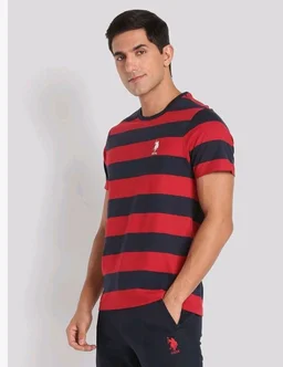 U.S. Polo ASSN. Men's I688 Crew Neck Striped Lounge T-Shirt
- S