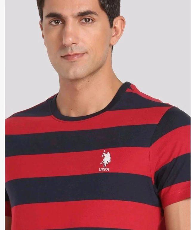 U.S. Polo ASSN. Men's I688 Crew Neck Striped Lounge T-Shirt
- S