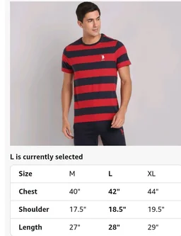 U.S. Polo ASSN. Men's I688 Crew Neck Striped Lounge T-Shirt
- S