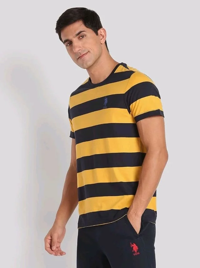 U.S. Polo ASSN. Men's I688 Crew Neck Striped Lounge T-Shirt - 2XL