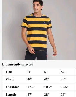 U.S. Polo ASSN. Men's I688 Crew Neck Striped Lounge T-Shirt - 2XL