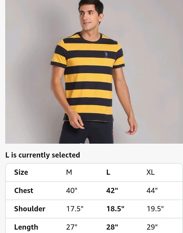 U.S. Polo ASSN. Men's I688 Crew Neck Striped Lounge T-Shirt - 2XL