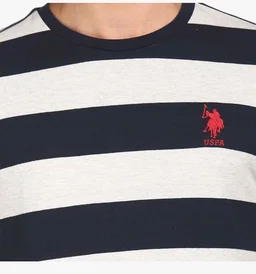 U.S. Polo ASSN. Men's I688 Crew Neck Striped Lounge T-Shirt
- S