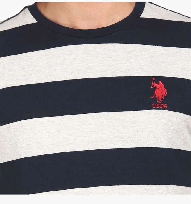 U.S. Polo ASSN. Men's I688 Crew Neck Striped Lounge T-Shirt
- S