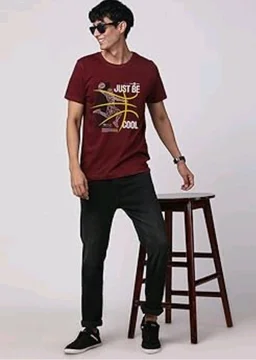 ADRO Men's Graphic Printed 100% Cotton T-Shirt - Regular Fit, Printed T-Shirts for Men
- L