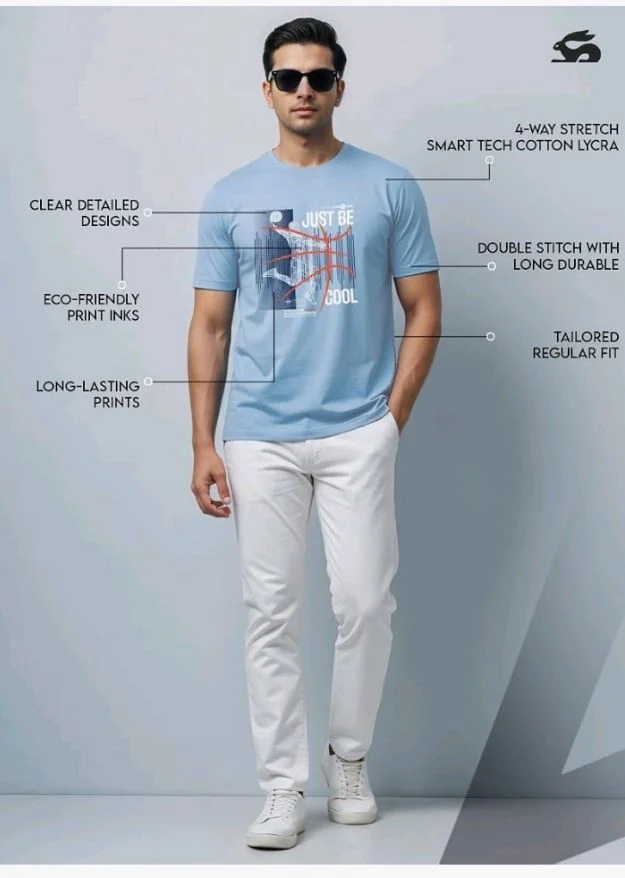 ADRO Men's Graphic Printed 100% Cotton T-Shirt - Regular Fit, Printed T-Shirts for Men
- 3XL