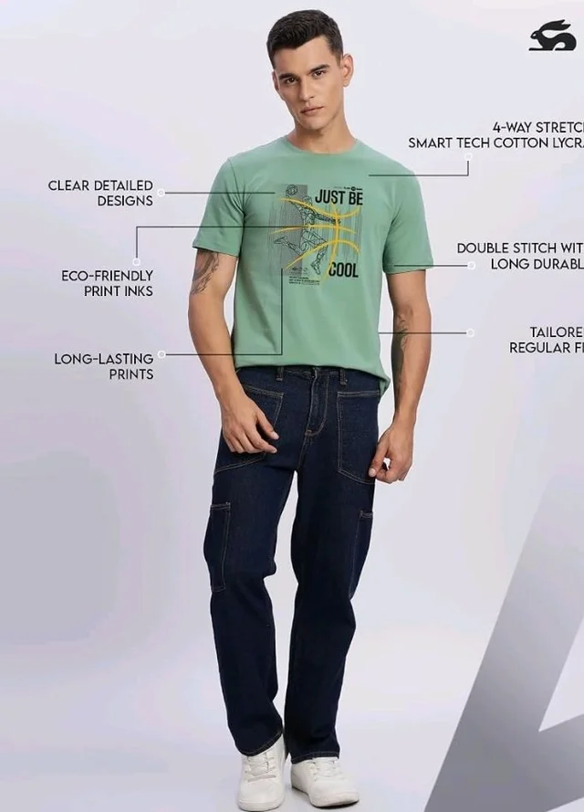 ADRO Men's Graphic Printed 100% Cotton T-Shirt - Regular Fit, Printed T-Shirts for Men
- 3XL
